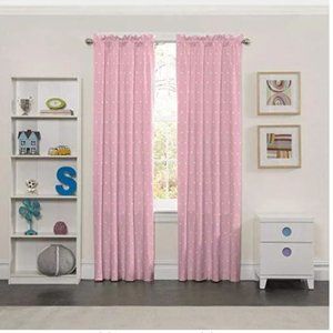 Eclipse Pink Thermal Insulated 2 panels Rod Pocket Room Darkening Curtains